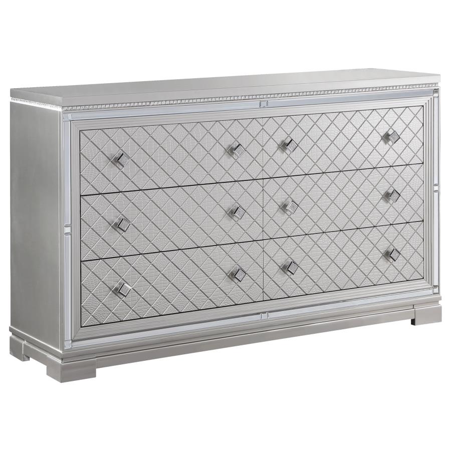 (image for) Eleanor 6-drawer Dresser Metallic Mercury - Click Image to Close