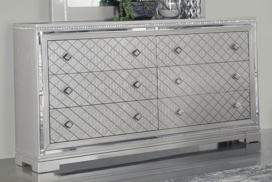 (image for) Eleanor 6-drawer Dresser Metallic Mercury