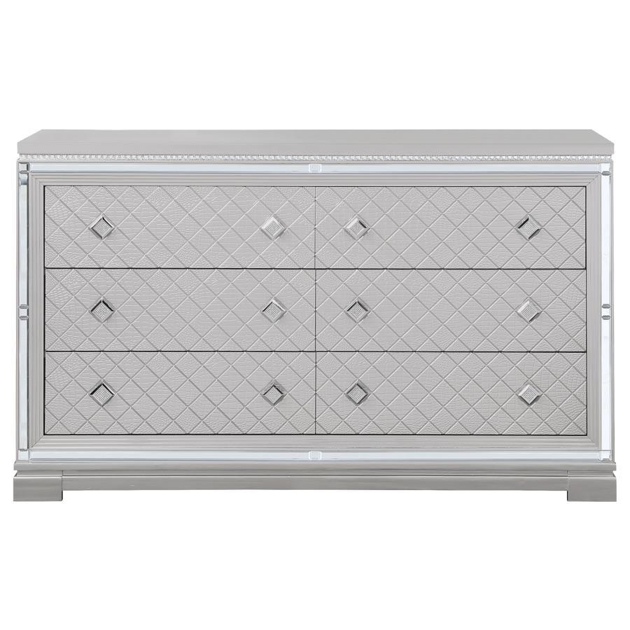 (image for) Eleanor 6-drawer Dresser Metallic Mercury