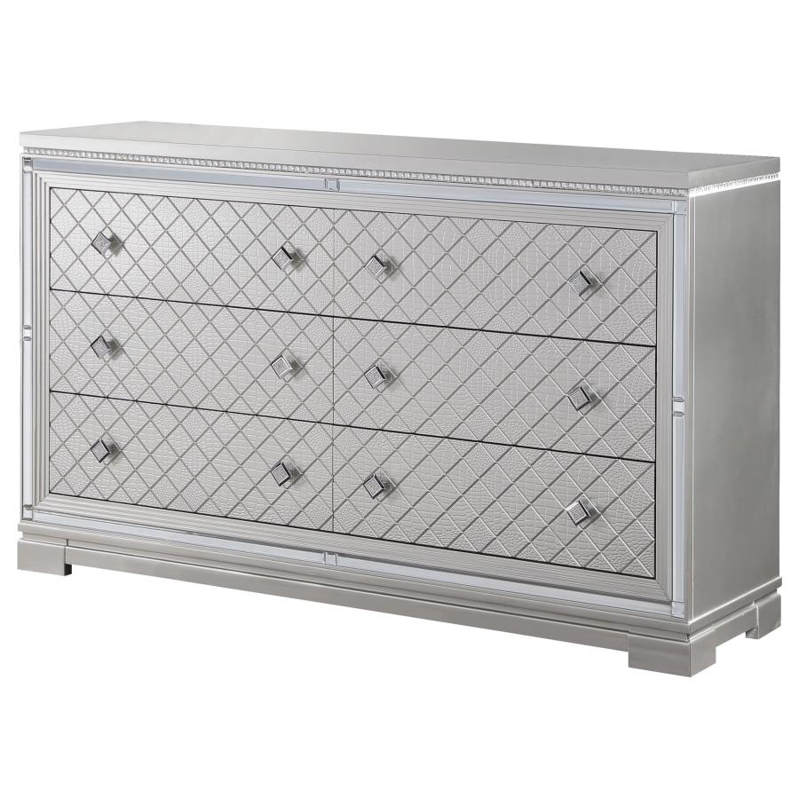 (image for) Eleanor 6-drawer Dresser Metallic Mercury