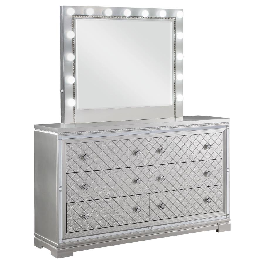 (image for) Eleanor 6-drawer Dresser with Mirror Metallic Mercury