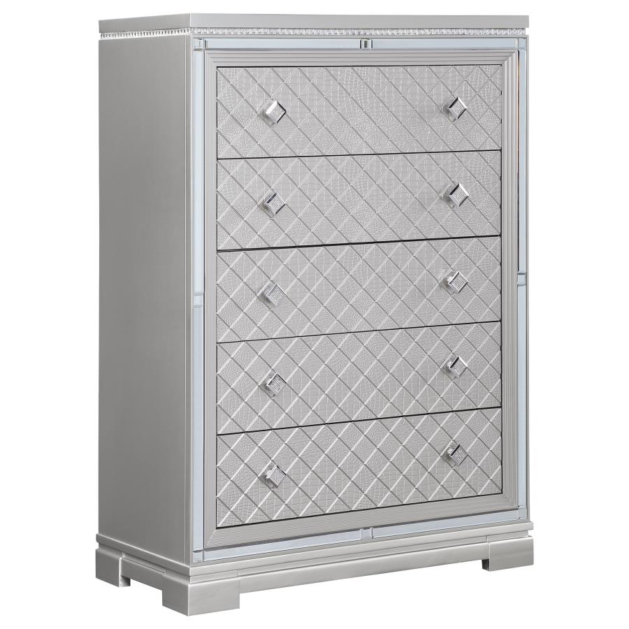 (image for) Eleanor 5-drawer Bedroom Chest Metallic Mercury