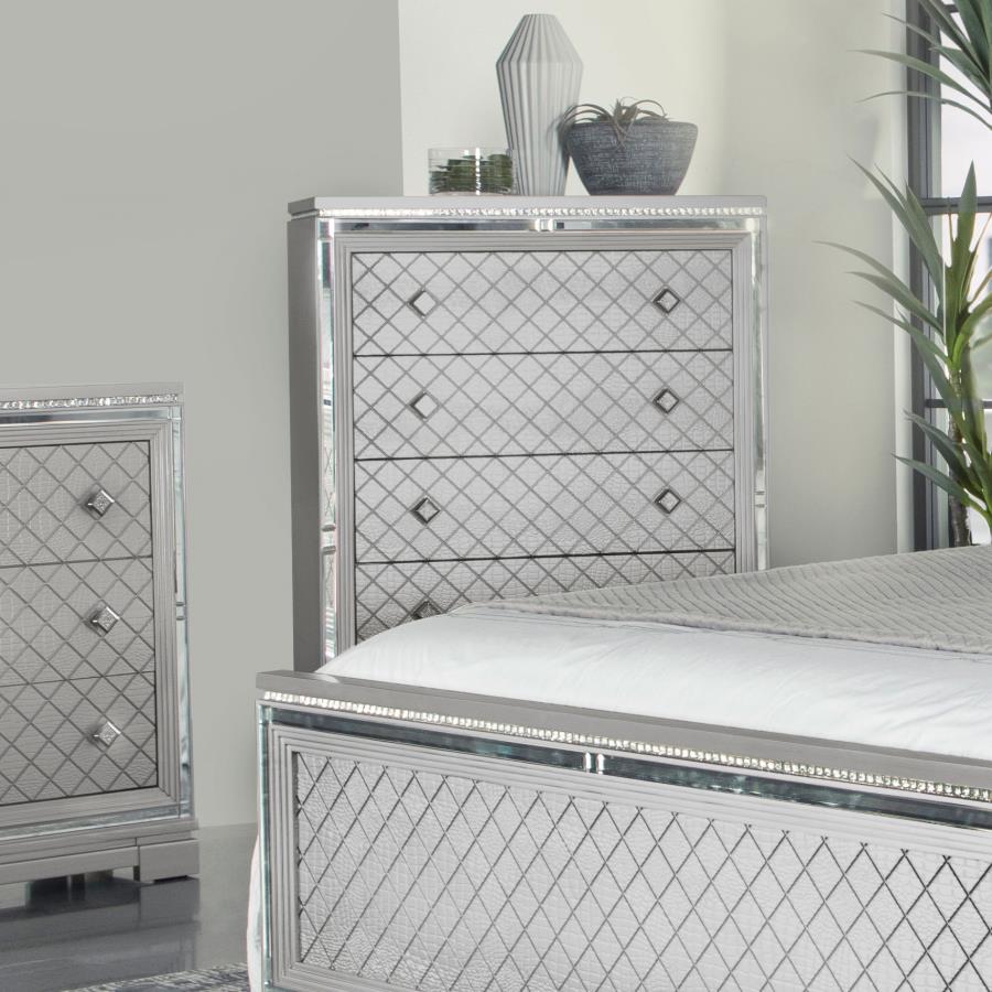 (image for) Eleanor 5-drawer Bedroom Chest Metallic Mercury