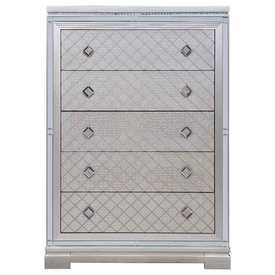 (image for) Eleanor 5-drawer Bedroom Chest Metallic Mercury