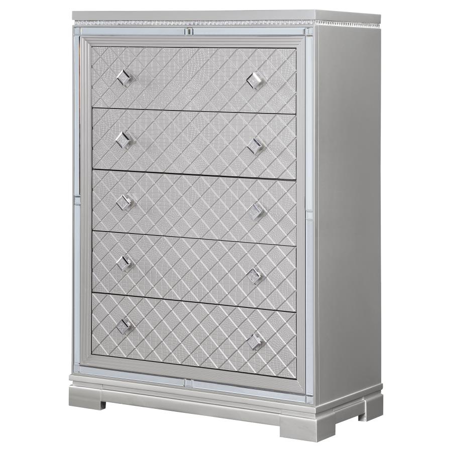 (image for) Eleanor 5-drawer Bedroom Chest Metallic Mercury