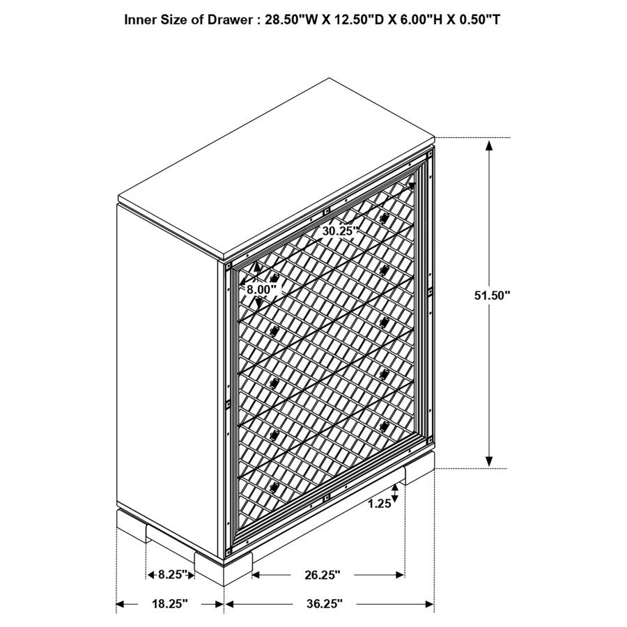 (image for) Eleanor 5-drawer Bedroom Chest Metallic Mercury