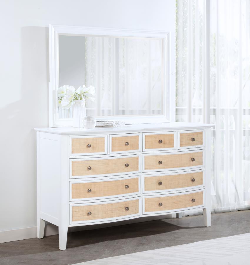 (image for) Bexhill 10-drawer Dresser and Mirror White