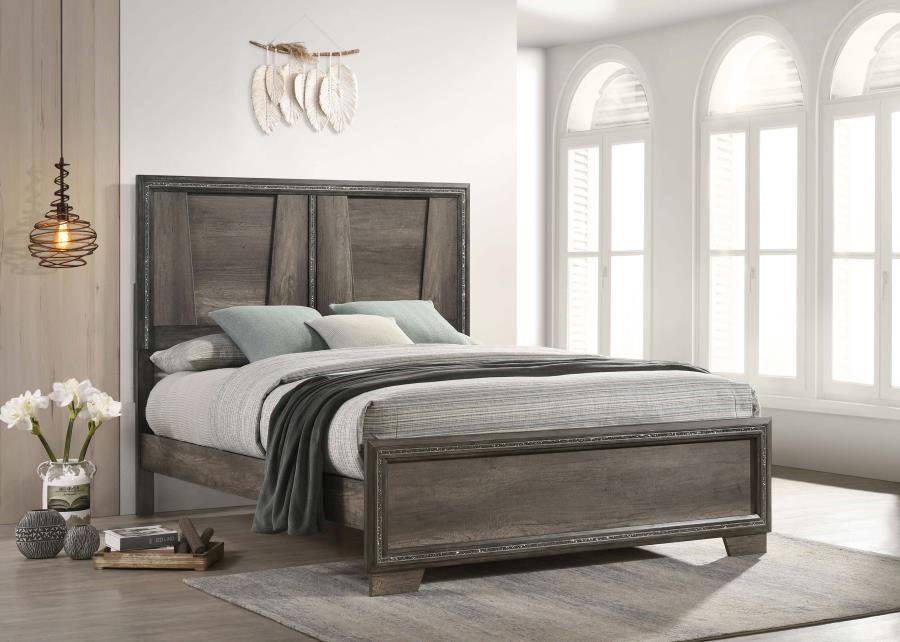 (image for) Janine Wood Eastern King Panel Bed Grey