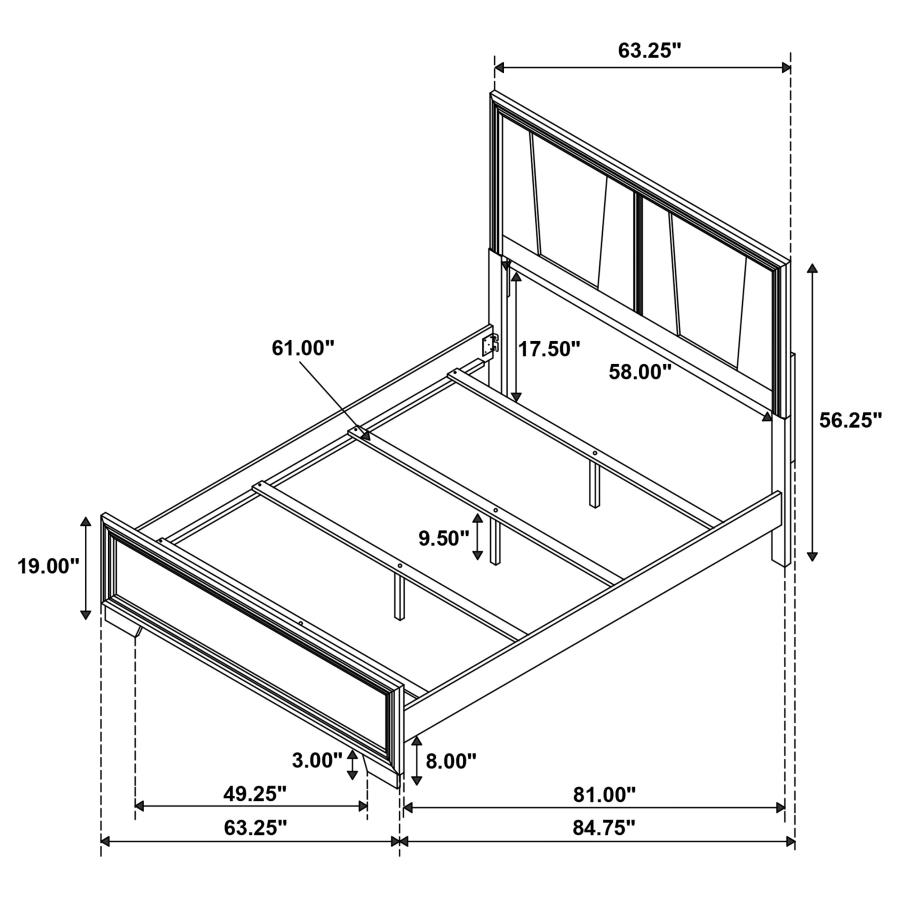 (image for) Janine 5-piece Queen Bedroom Set Grey