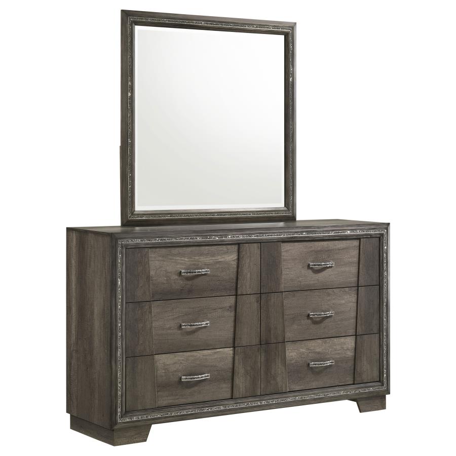 (image for) Janine 6-drawer Dresser with Mirror Grey