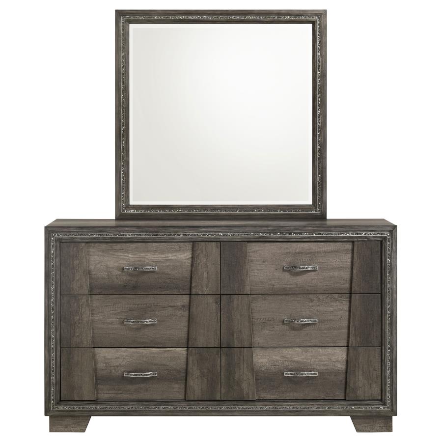 (image for) Janine 6-drawer Dresser with Mirror Grey