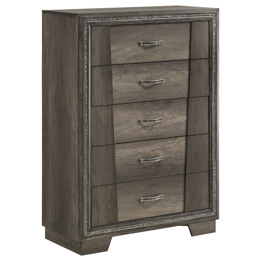 (image for) Janine 5-drawer Bedroom Chest Grey - Click Image to Close