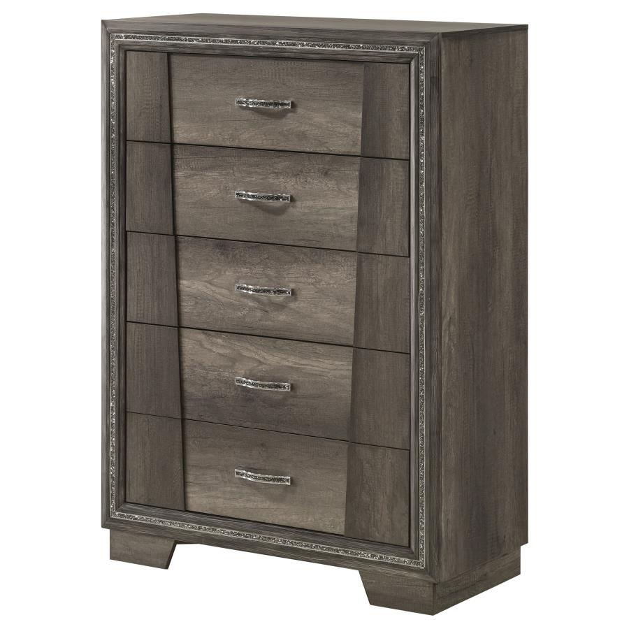 (image for) Janine 5-drawer Bedroom Chest Grey