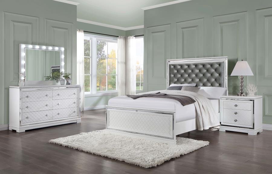 (image for) Eleanor 4-piece Eastern King Bedroom Set White - Click Image to Close