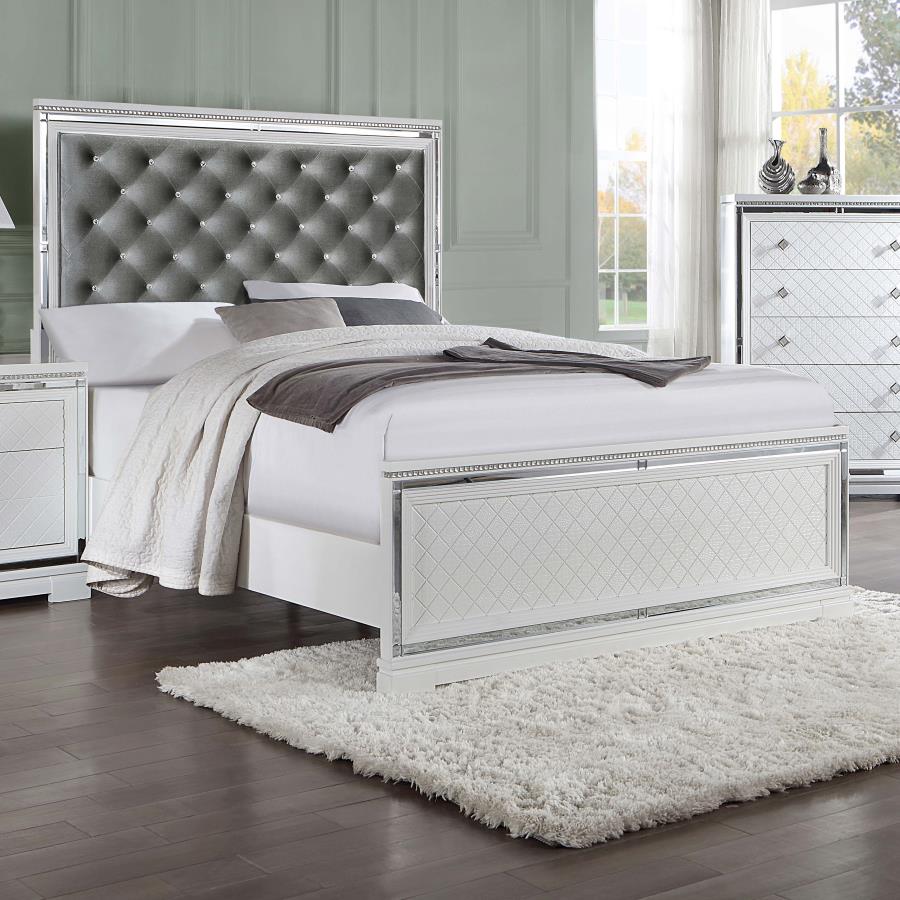 (image for) Eleanor Wood California King Panel Bed White