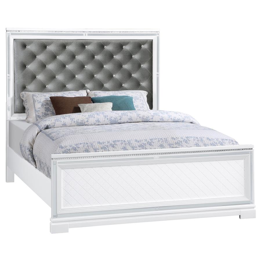 (image for) Eleanor Wood California King Panel Bed White