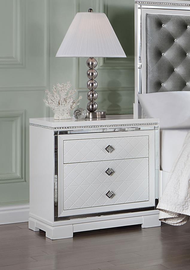 (image for) Eleanor 2-drawer Nightstand White