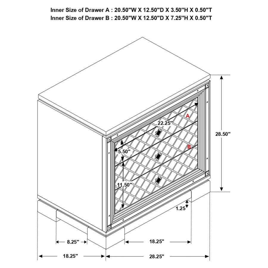 (image for) Eleanor 2-drawer Nightstand White