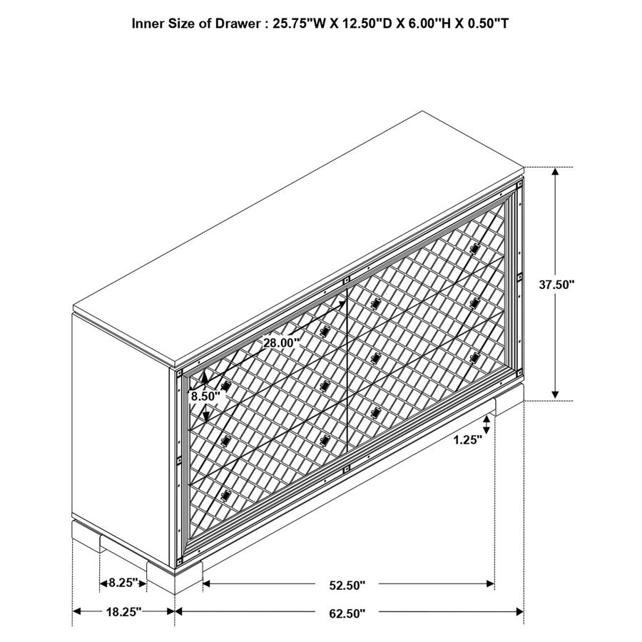 (image for) Eleanor 6-drawer Dresser White