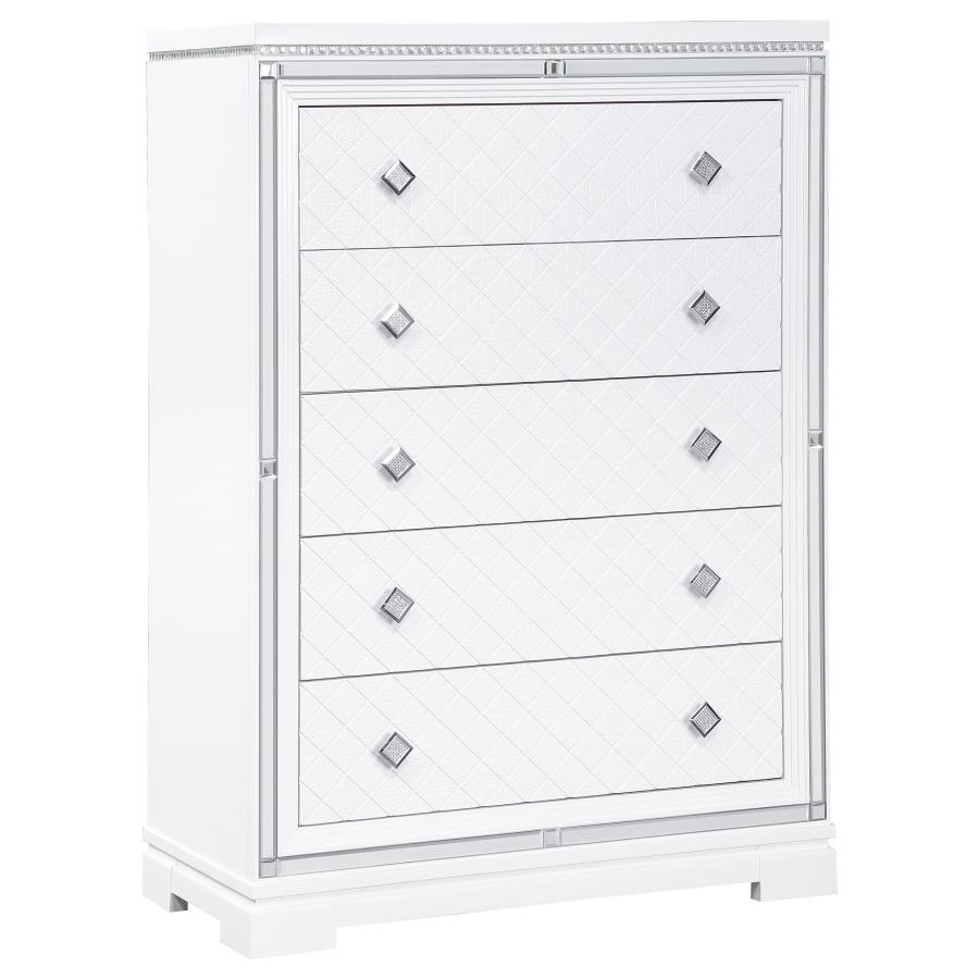 (image for) Eleanor 5-drawer Bedroom Chest White - Click Image to Close