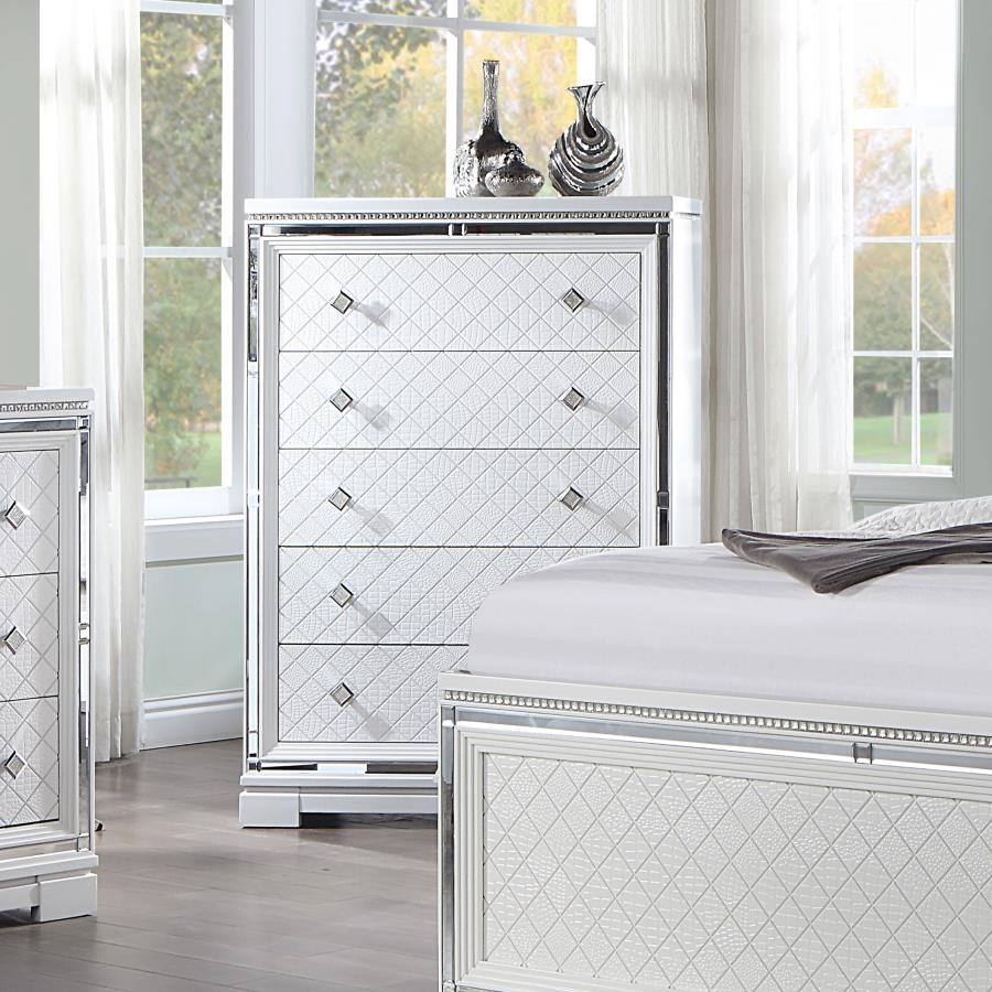 (image for) Eleanor 5-drawer Bedroom Chest White