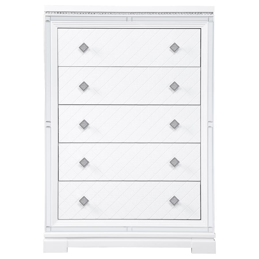 (image for) Eleanor 5-drawer Bedroom Chest White