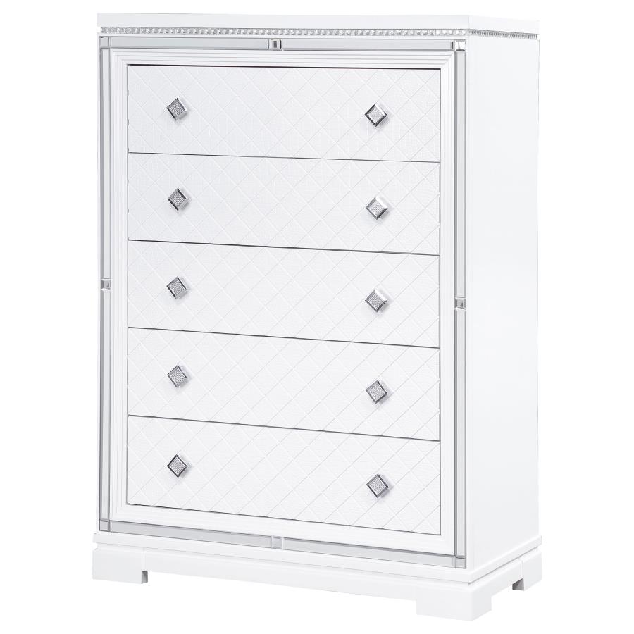 (image for) Eleanor 5-drawer Bedroom Chest White