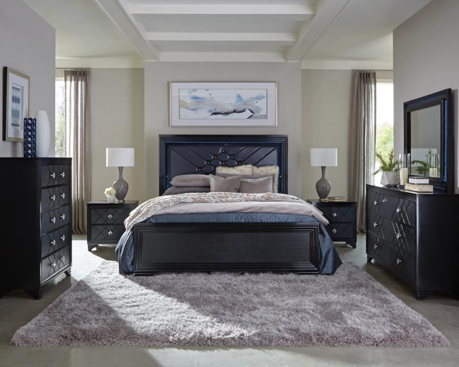 (image for) Penelope 4-piece Eastern King Bedroom Set Midnight Star