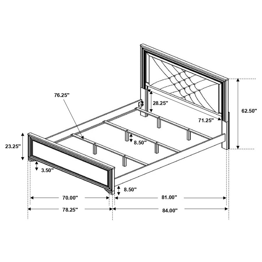 (image for) Penelope Wood Eastern King LED Panel Bed Midnight Star