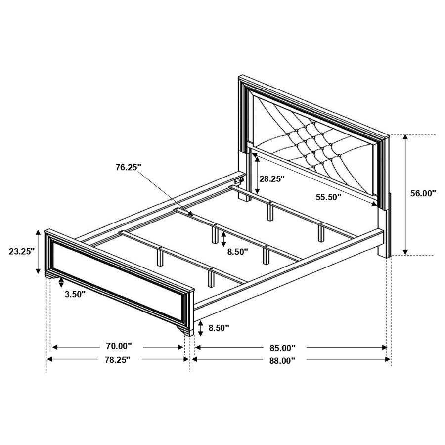 (image for) Penelope Wood California King LED Panel Bed Midnight Star