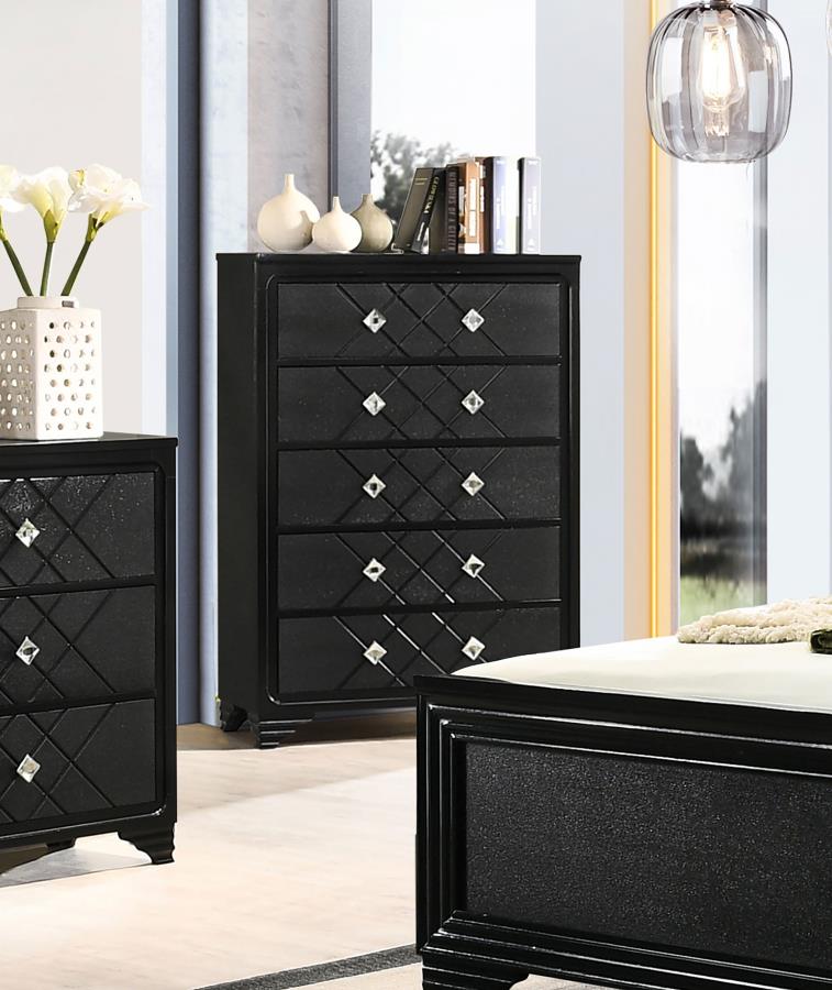 (image for) Penelope 5-drawer Bedroom Chest Midnight Star