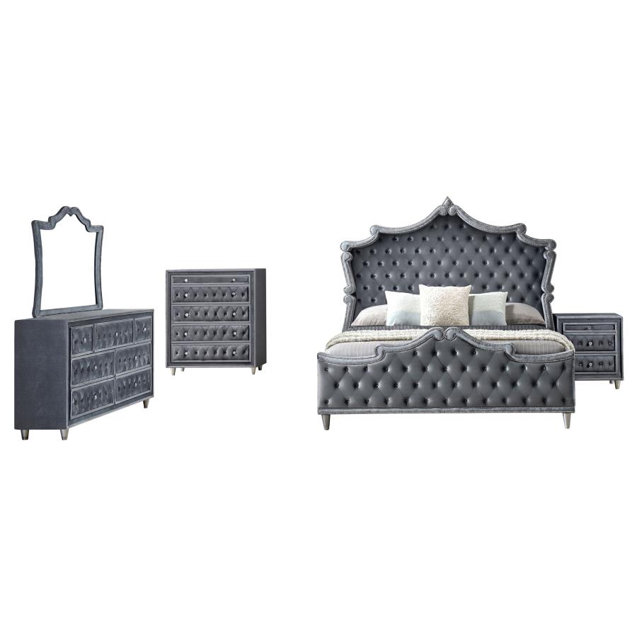 (image for) Antonella 5-piece Eastern King Bedroom Set Grey