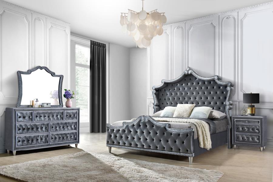 (image for) Antonella 4-piece Queen Bedroom Set Grey - Click Image to Close