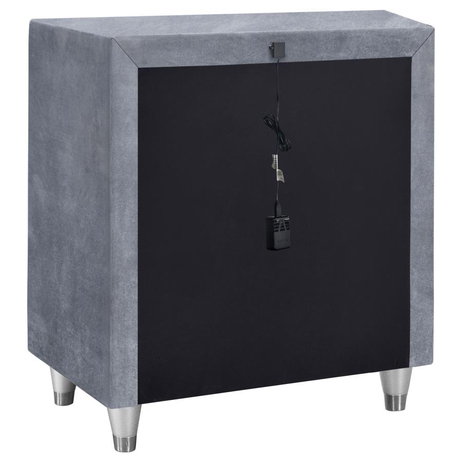 (image for) Antonella Upholstered 3-drawer Nightstand Grey