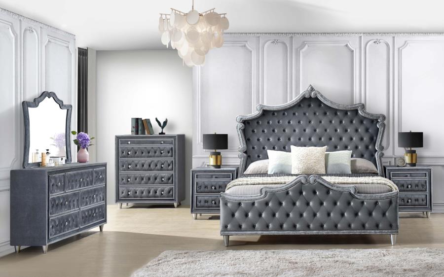 (image for) Antonella 7-drawer Upholstered Dresser Grey