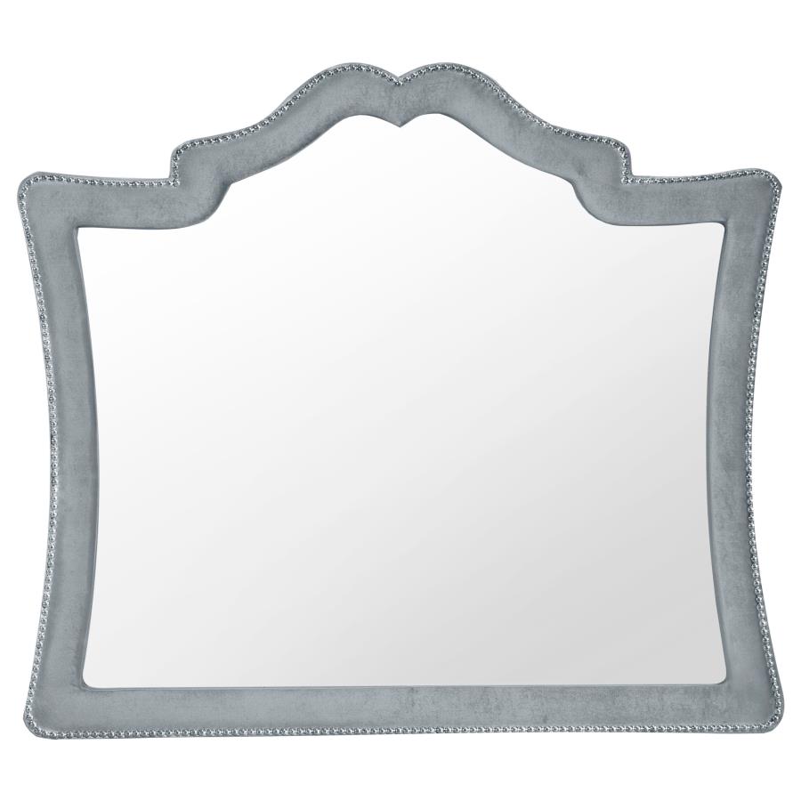 (image for) Antonella Upholstered Dresser Mirror Grey