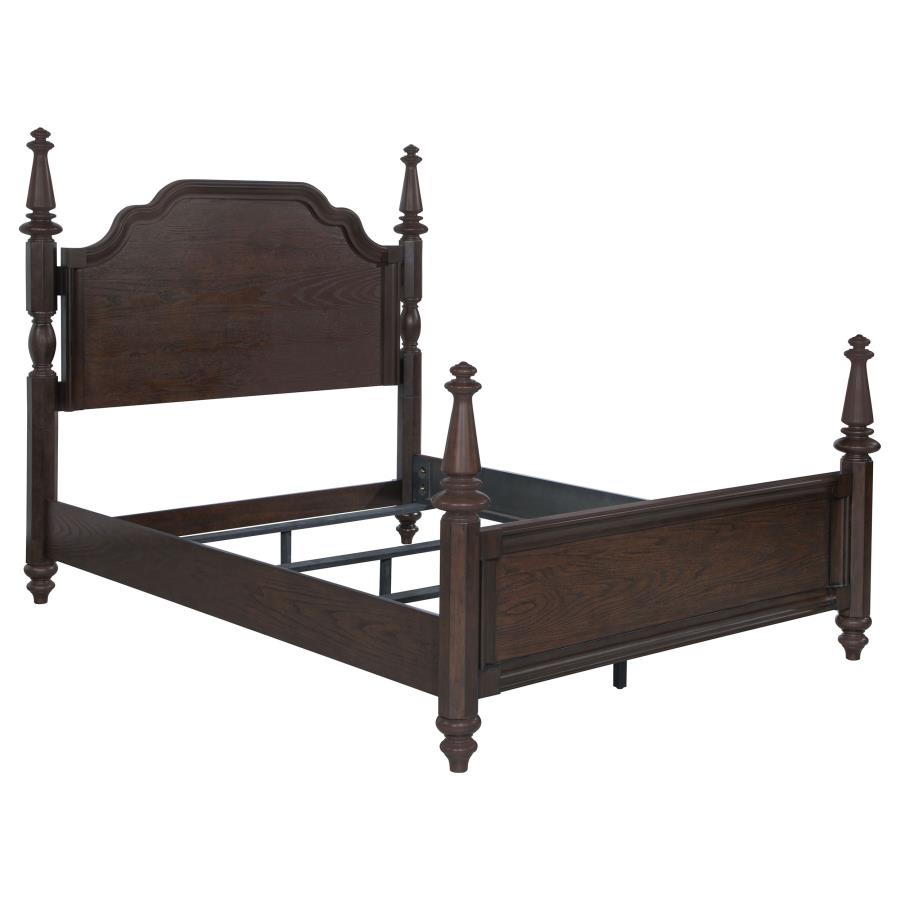 (image for) Andover 63-inch Four Poster Eastern King Bed Dark Oak