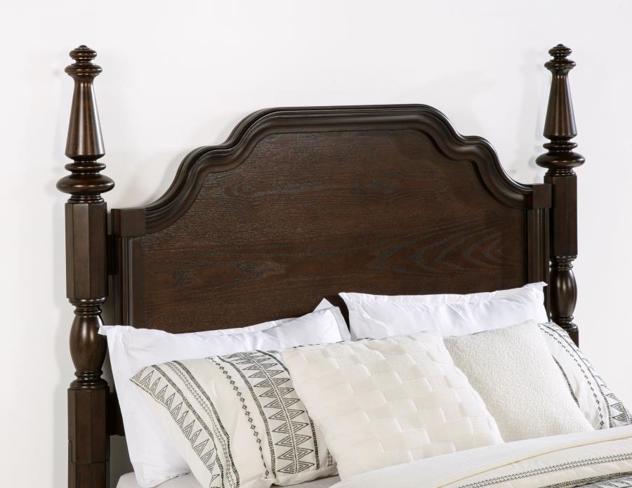 (image for) Andover 63-inch Four Poster Eastern King Bed Dark Oak