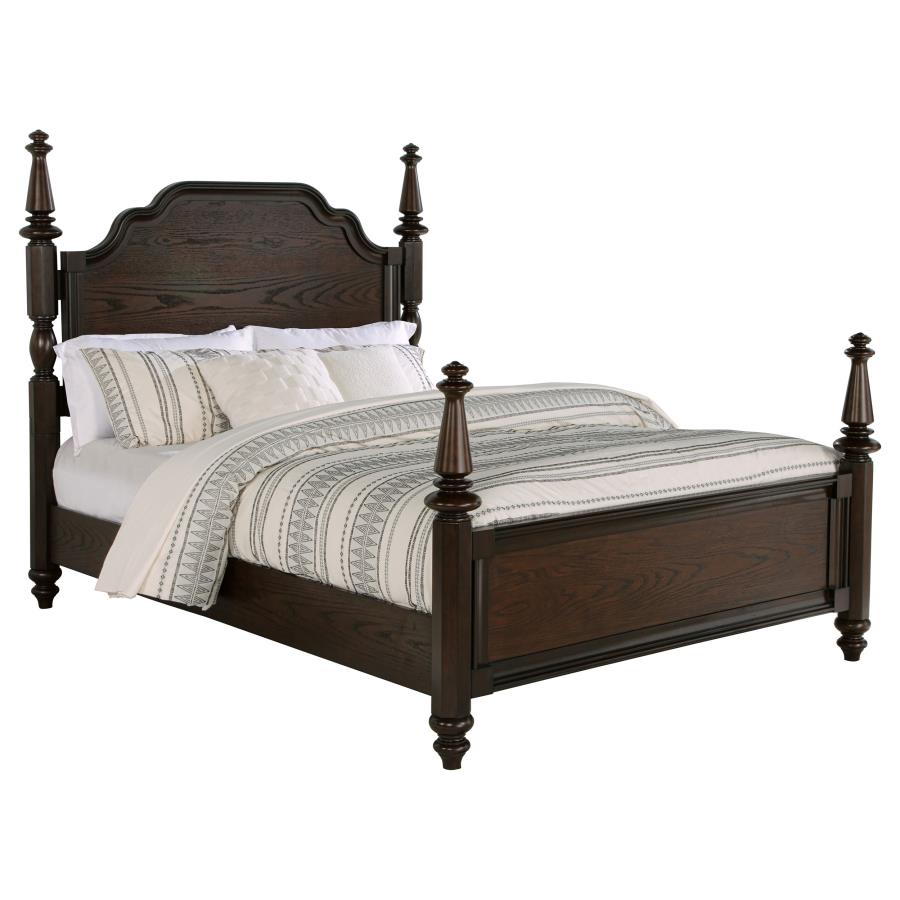 (image for) Andover 63-inch Four Poster Queen Bed Dark Oak