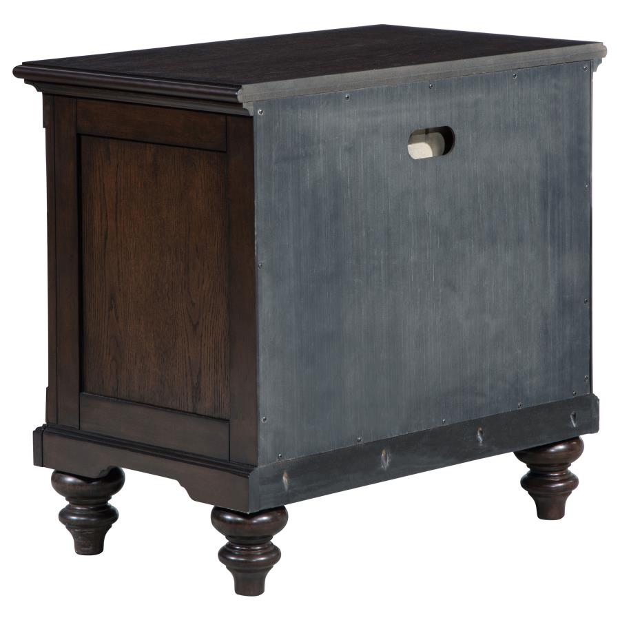 (image for) Andover 1-drawer Nightstand Bedside Table Dark Oak