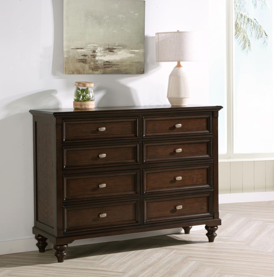 (image for) Andover 8-drawer Dresser Cabinet Dark Oak