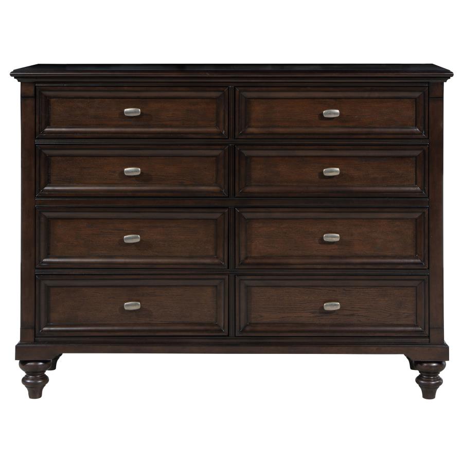 (image for) Andover 8-drawer Dresser Cabinet Dark Oak