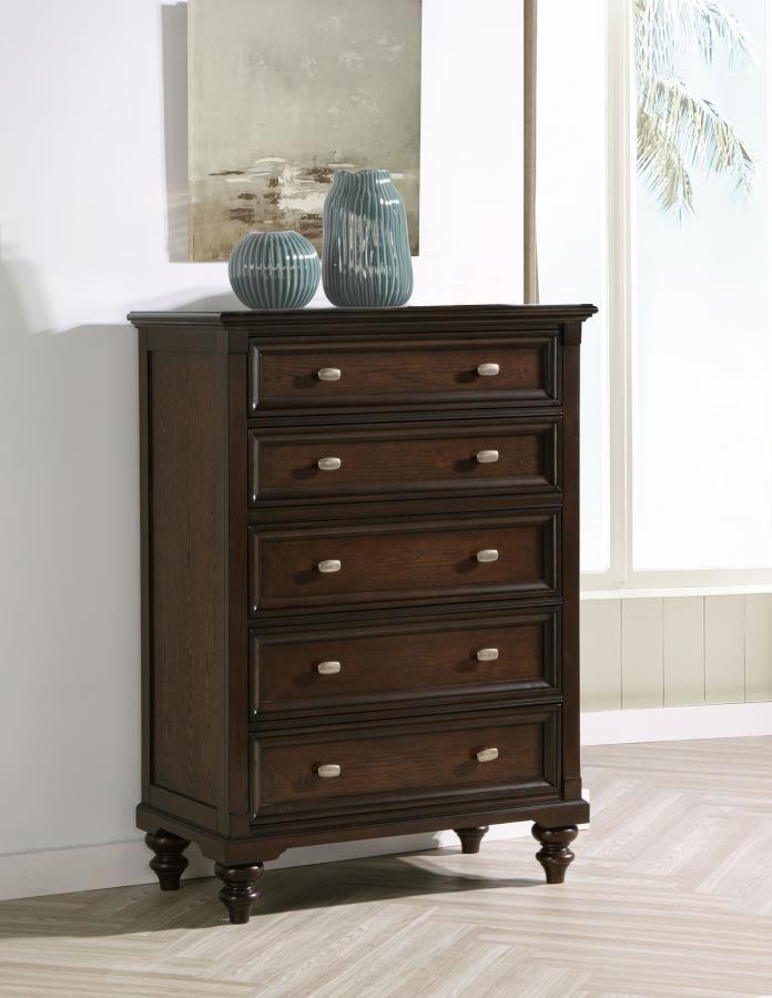 (image for) Andover 5-drawer Chest of Drawers Dark Oak