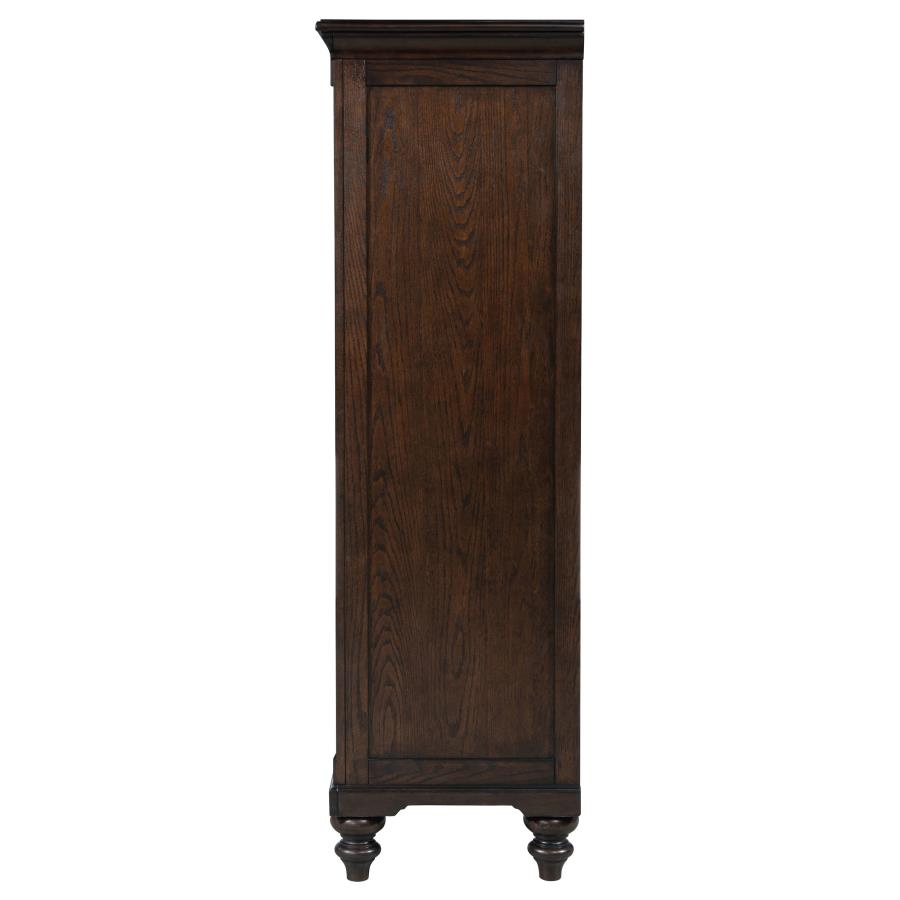 (image for) Andover 6-drawer Tempered Glass Door Chest Dark Oak