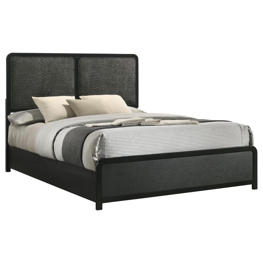 (image for) Cavelle 47-inch Upholstered Eastern King Bed Black