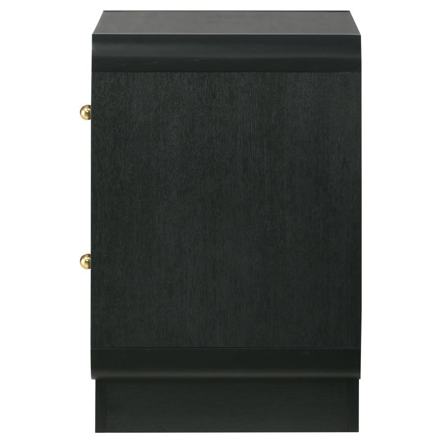 (image for) Cavelle 2-drawer Nightstand Bedside Table Black