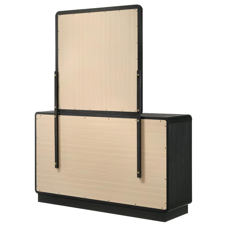 (image for) Cavelle 6-drawer Dresser and Mirror Black