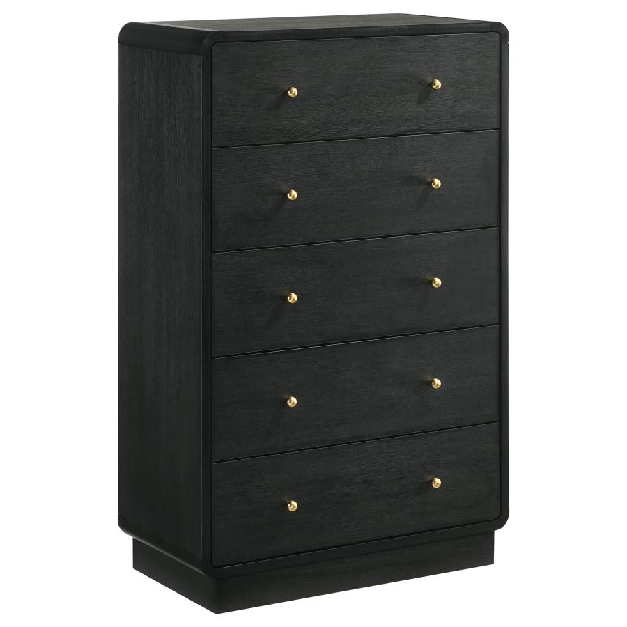 (image for) Cavelle 5-drawer Chest of Drawers Black