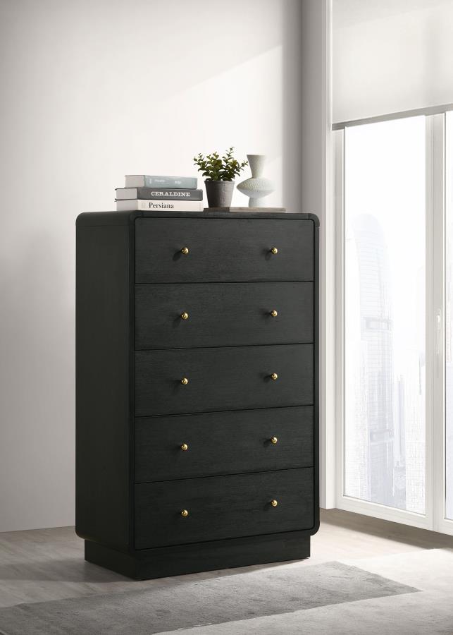 (image for) Cavelle 5-drawer Chest of Drawers Black