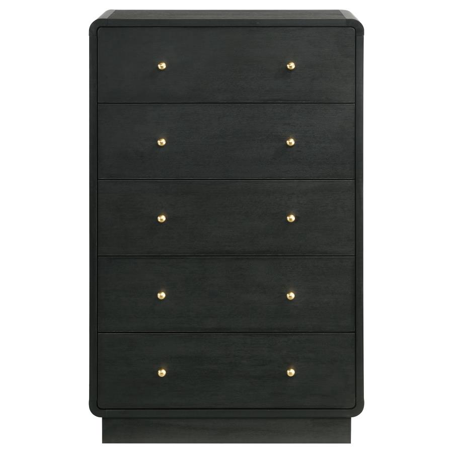 (image for) Cavelle 5-drawer Chest of Drawers Black